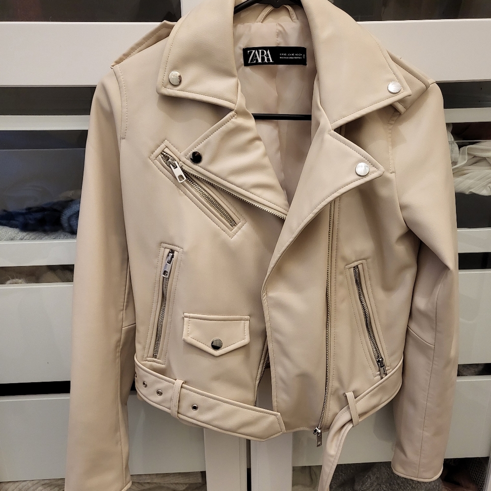 Zara faux leather rider jacket xs